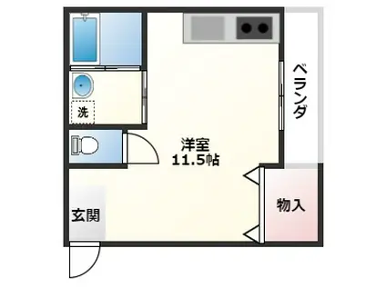 スペースナイン(ワンルーム/2階)の間取り写真