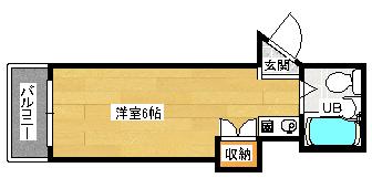 キュービック30(ワンルーム/4階)の間取り写真