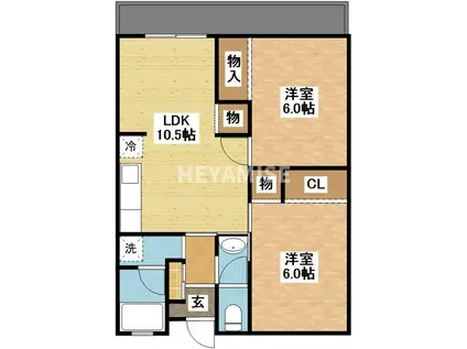 高島第6ビル(2LDK/4階)の間取り写真