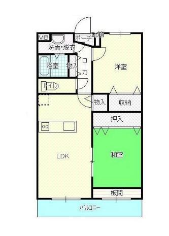 サンライズS(2LDK/2階)の間取り写真