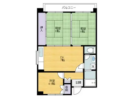 ラフェスタ嫁島(3DK/9階)の間取り写真