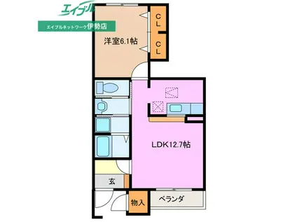 クレメントブリーズ N(1LDK/1階)の間取り写真