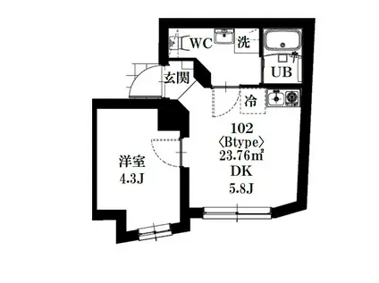 シャッツクヴェレ高円寺北(1DK/1階)の間取り写真