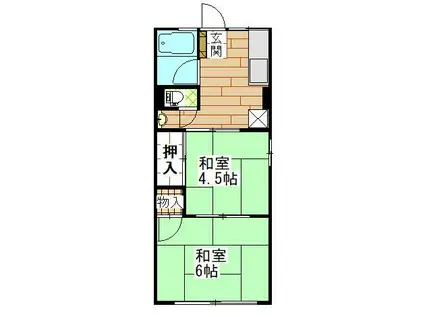シティハイムBE-1(2K/1階)の間取り写真