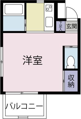 メゾンオレンジ3A(ワンルーム/1階)の間取り写真