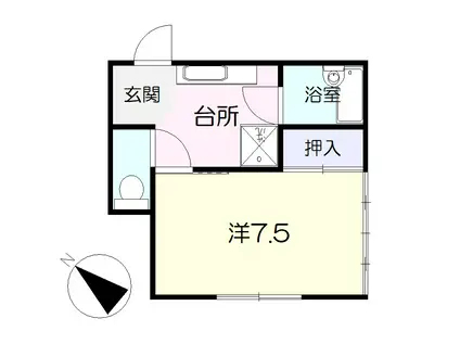 コーポ若月(1K/2階)の間取り写真