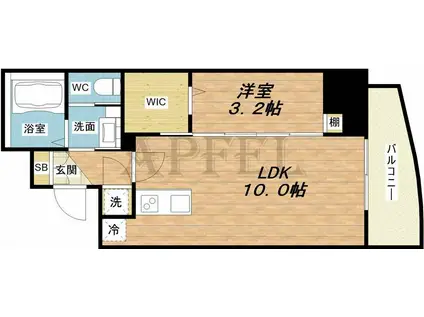 セレニテ堺筋本町プリエ(2K/10階)の間取り写真