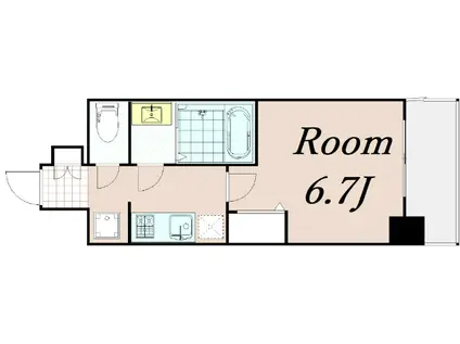 ソルテラス京都JUJO華(1K/2階)の間取り写真