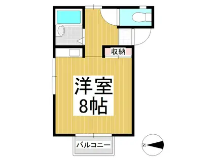 山辺ハイツ東(ワンルーム/2階)の間取り写真