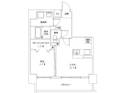 F・STAGE江平 イースト(1LDK/8階)の間取り写真