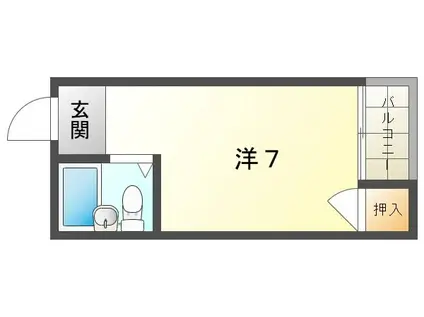 サニーハイツ(ワンルーム/2階)の間取り写真