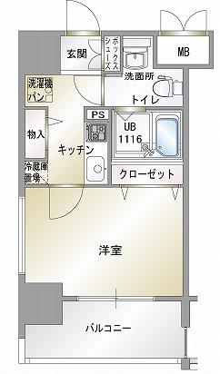 エンクレスト 香椎(1K/11階)の間取り写真