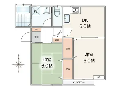 コーポMAY(2DK/2階)の間取り写真