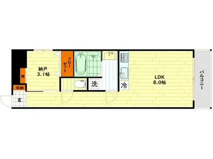 S-MOVE大阪鶴見(1SLDK/1階)の間取り写真