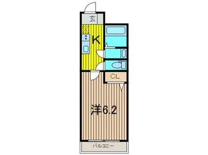 リブリ・エステラ(1K/2階)の間取り写真