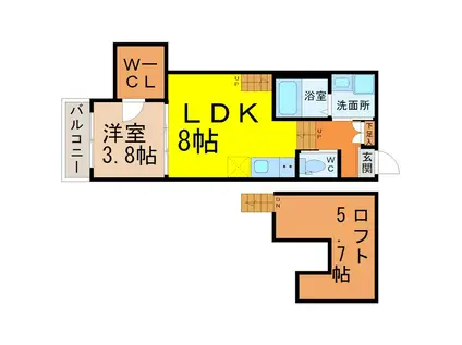 トレノハウス(1LDK/1階)の間取り写真
