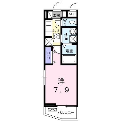 シエル・アルエット(1K/1階)の間取り写真