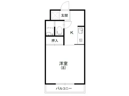 カレッジハイツI(1K/3階)の間取り写真