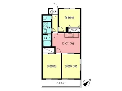 コンフォートソシア(3DK/3階)の間取り写真