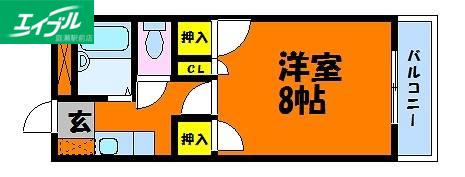 エスポアール北長瀬(1K/5階)の間取り写真