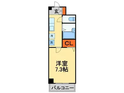 リヴェールマルシン(1K/3階)の間取り写真