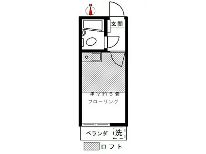 ナナズハイツ三鷹台(ワンルーム/2階)の間取り写真