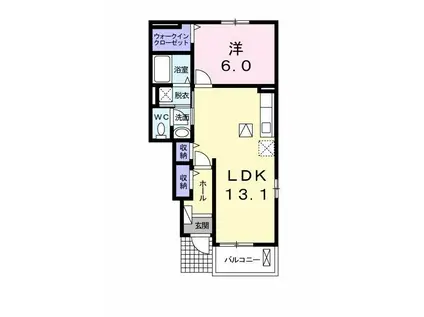 グレイスメゾンB(1LDK/1階)の間取り写真