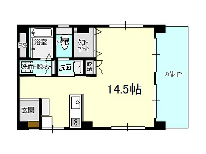 壱番館ビル(ワンルーム/3階)の間取り写真