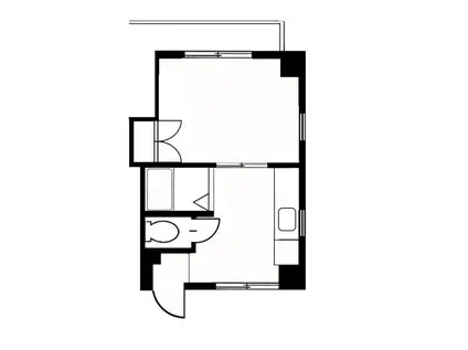 白鷺コーポ(1DK/1階)の間取り写真