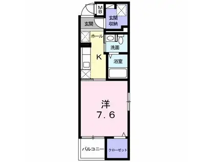 IRIDE(1K/3階)の間取り写真