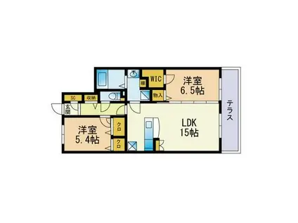 サニーコート麦野(2LDK/5階)の間取り写真