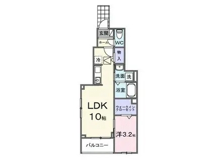 カルム シーダ(1LDK/1階)の間取り写真