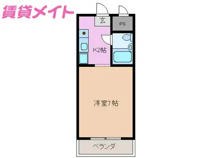 B&M北山(1K/2階)の間取り写真