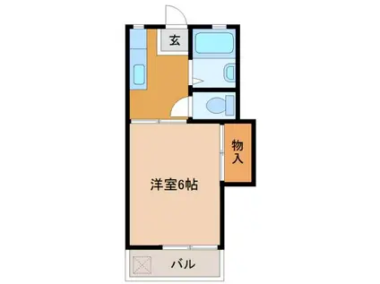 スワンハウスA(1K/1階)の間取り写真