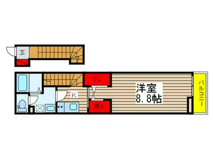 ウェルストン(1K/2階)の間取り写真