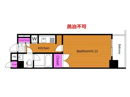 渋谷区神山町所在 NONA PLACE渋谷神山町 MT(1K/1階)の間取り写真