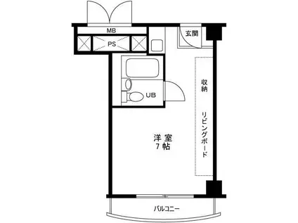 ユニハイツ勝どき(ワンルーム/3階)の間取り写真
