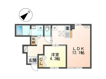 越谷市大房アパート工事(1LDK/1階)の間取り写真