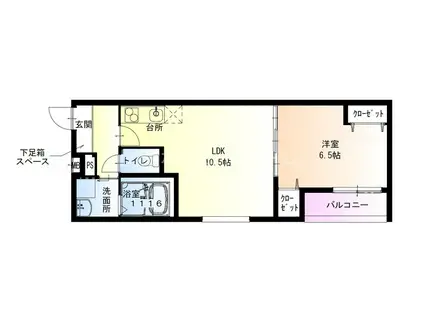 フジパレス門真浜町II番館(1LDK/2階)の間取り写真