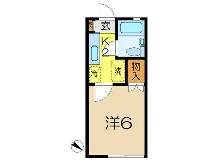 ジュネス上大岡(1K/2階)の間取り写真