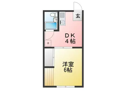 ユニティオカムラ(1K/2階)の間取り写真