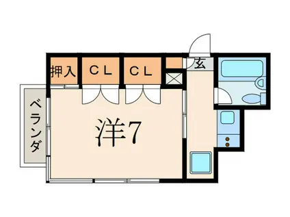 シティハウス広尾(ワンルーム/1階)の間取り写真