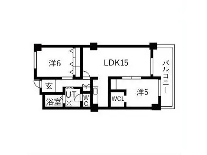野並シャンテ(2LDK/4階)の間取り写真