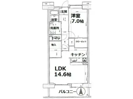 アクティ目黒駅前1号棟 1(2LDK/6階)の間取り写真