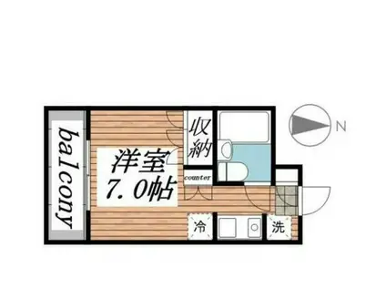 メゾン・ド・ミラベル(ワンルーム/4階)の間取り写真