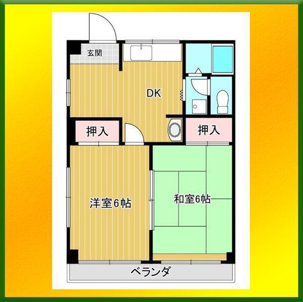 大塚マンション(2DK/3階)の間取り写真