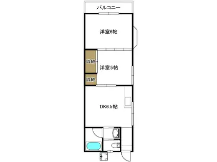 喜乃ハイツ(2DK/2階)の間取り写真