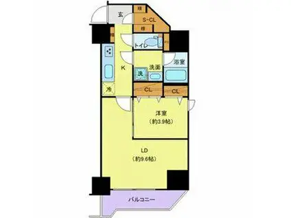 プレール・ドゥーク両国IV(1LDK/2階)の間取り写真