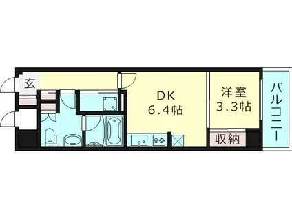 ピジェプラン太子橋(1DK/5階)の間取り写真