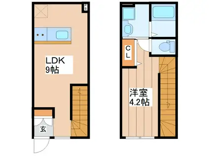 アルカンシェルK(1LDK/1階)の間取り写真